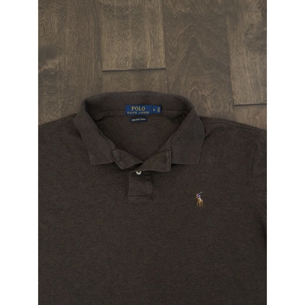 Ralph Lauren Mens Short Sleeve Brown Classic Fit Polo Shirt Size L Flesh Pony